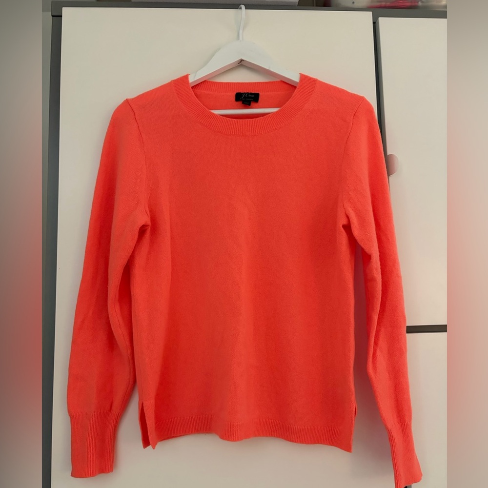 J. Crew Coral Scoopneck Cashmere Sweater